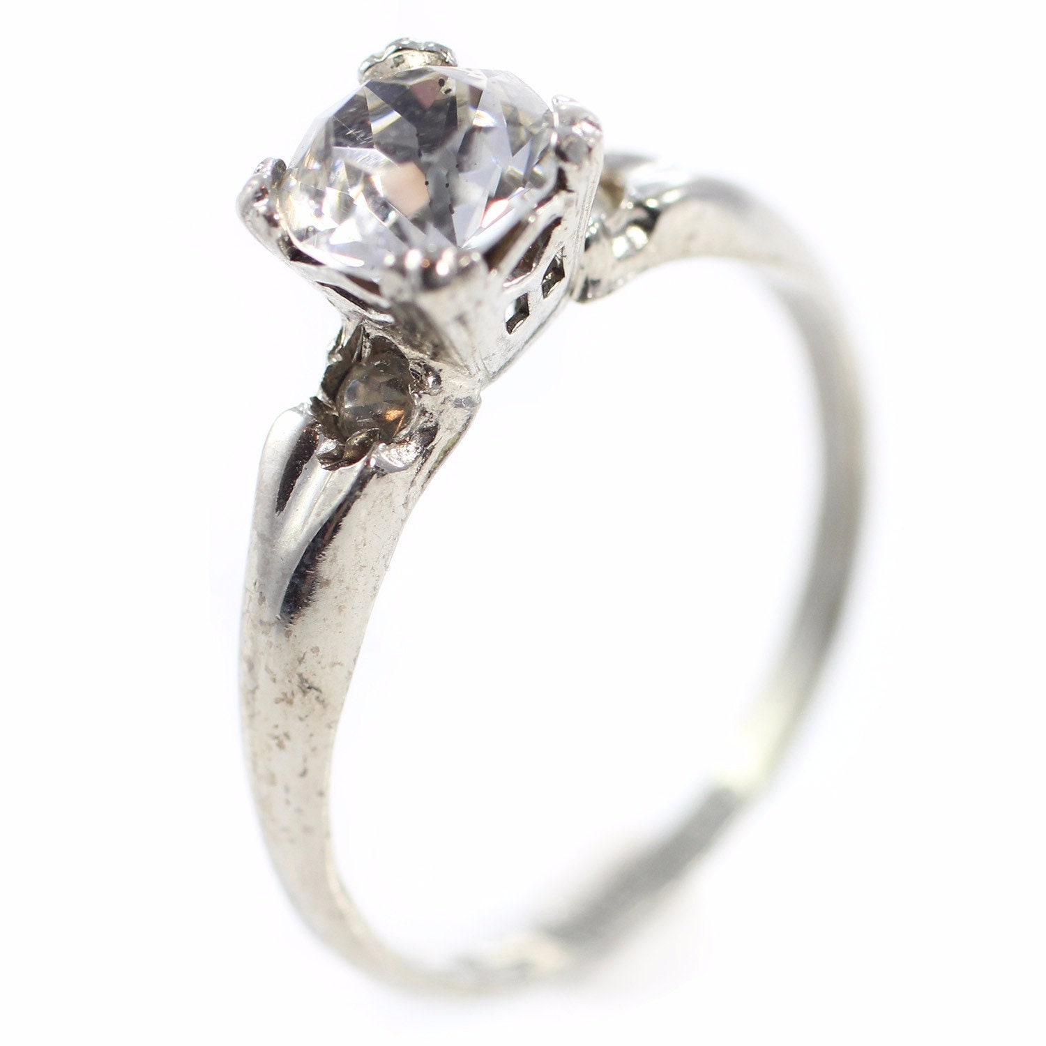 Vintage sterling silver deals engagement rings
