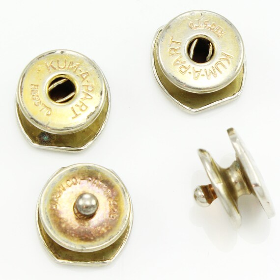 Vintage Art Deco Kum-A-Part Cufflinks: Two-Tone G… - image 4