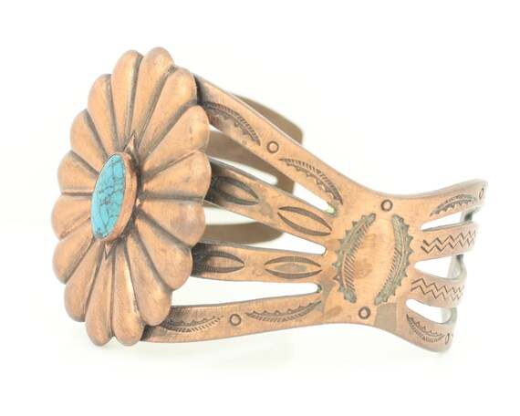 Vintage Copper Blue Stone Southwestern Bracelet, … - image 3