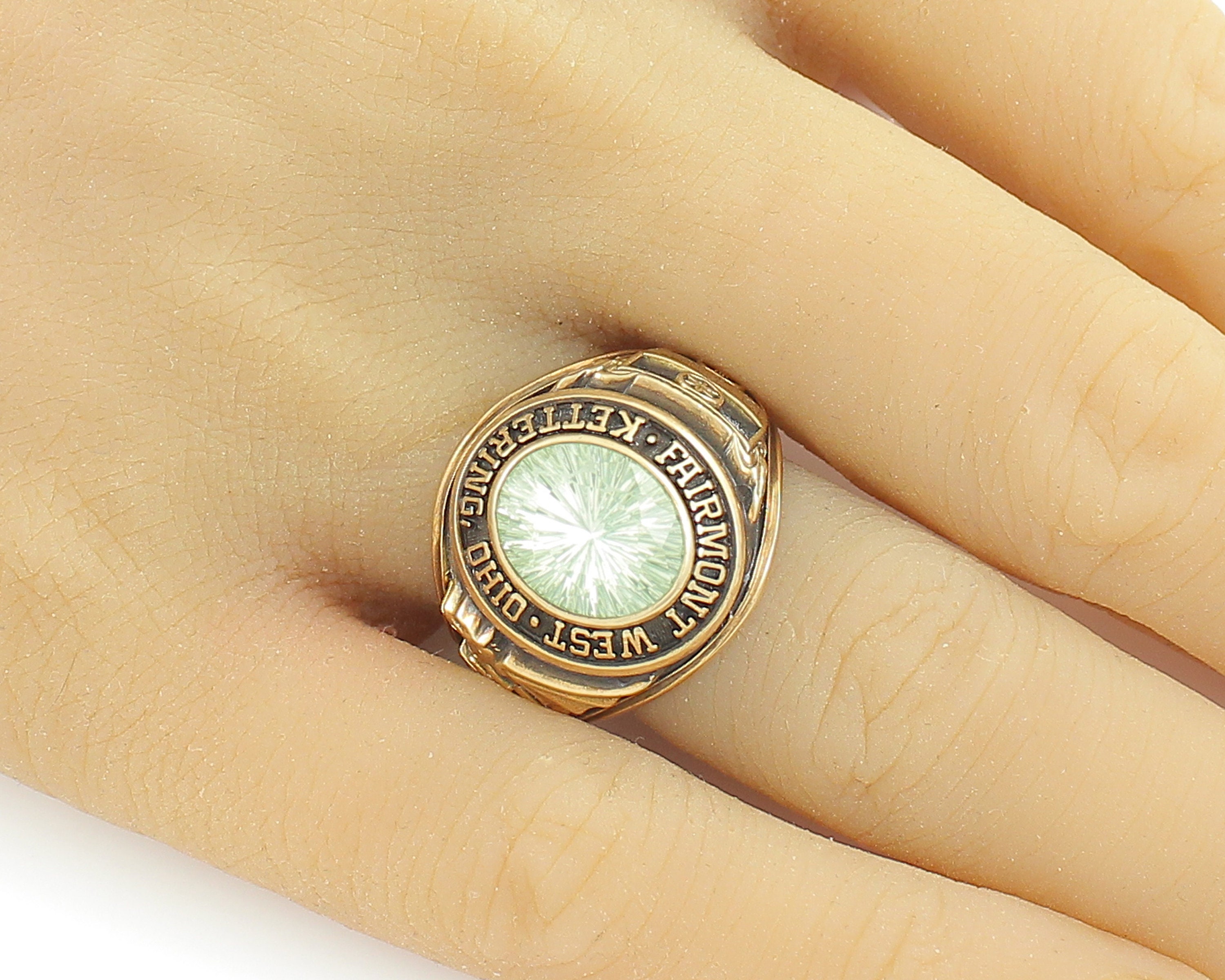 10K Gold Class Ring 1981 Fairmont West High School, Vintage 10K 