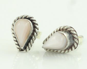 Vintage Southwestern Sterling Mother of Pearl Earrings, Vintage Sterling Mother of Pearls Stud Earrings, Small 925 Studs, Vintage Jewelry