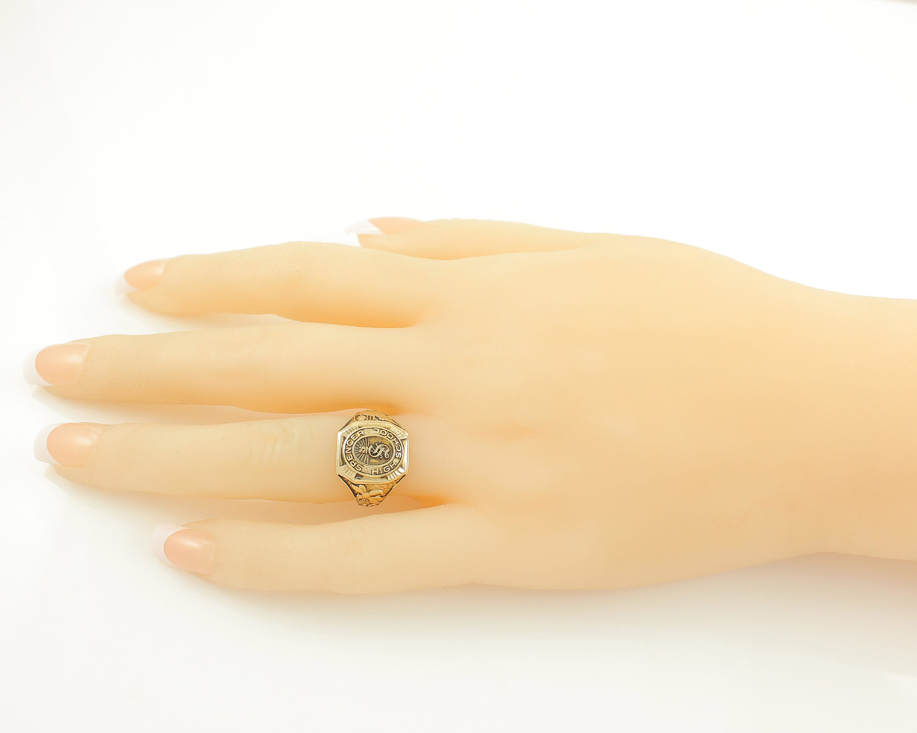 Spencer WV High School 1968 Class Ring, Vintage 10K Yellow Gold 