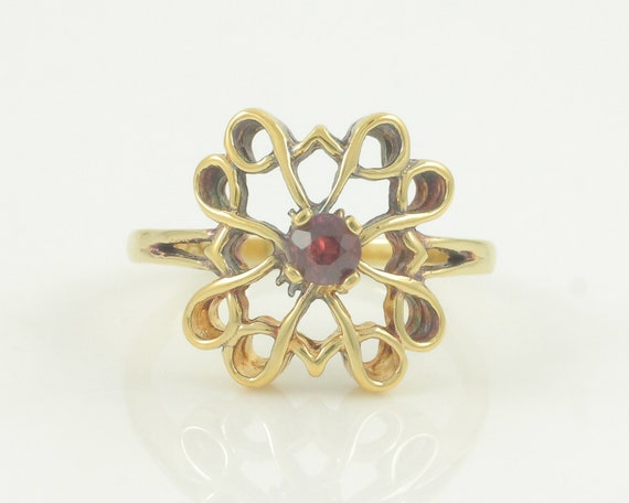 Sterling Silver Oval Garnet Filigree Ring | Purple Creek