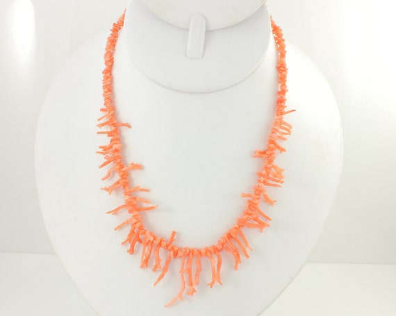 Vintage Natural Branch Pink Coral Necklace, Vinta… - image 2