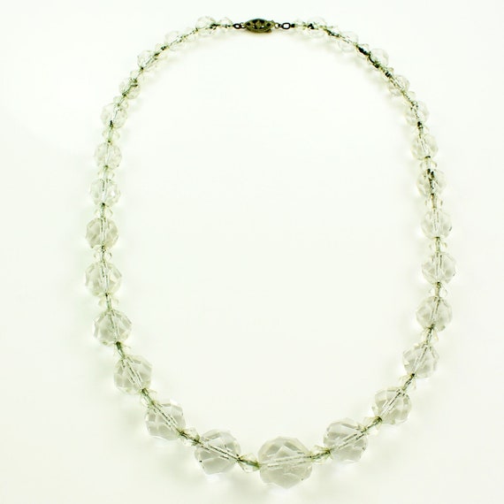 Vintage Faceted Rock Crystal Bead Necklace, Vinta… - image 3