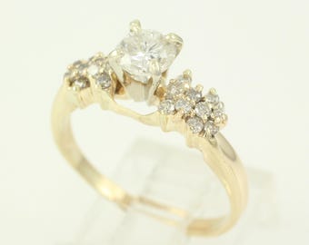 Vintage 14K Diamond Engagement Ring Wedding Band Jacket Set, Vintage 1 CT Diamond 14K Gold Wedding Ring Size 7.75, Vintage Jewelry