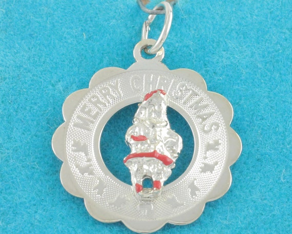 Santa Claus Charm Sterling Silver Antiqued Finish Santa Claus Charm Sterling Silver Antiqued Finish