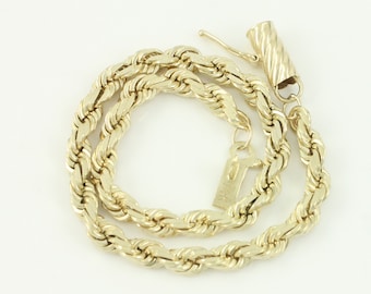 Vintage Solid 14K Diamond Cut Rope Bracelet, Heavy Diamond Cut 14K Gold Rope Bracelet, 14K Rope Bracelet, 7in 8.6g Bracelet, Vintage Jewelry