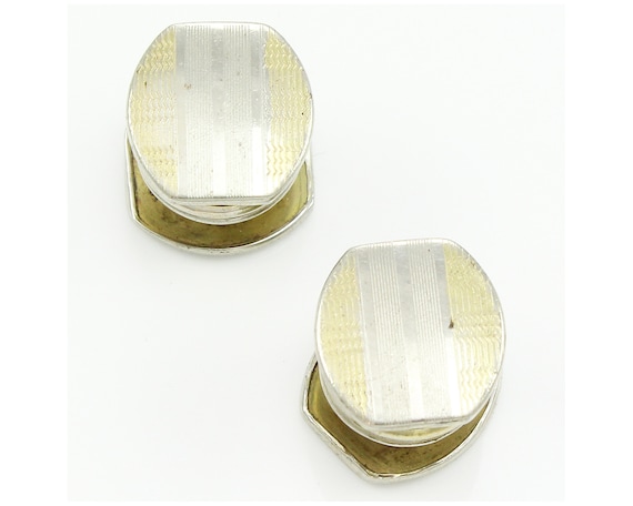 Vintage Art Deco Kum-A-Part Cufflinks: Two-Tone G… - image 5