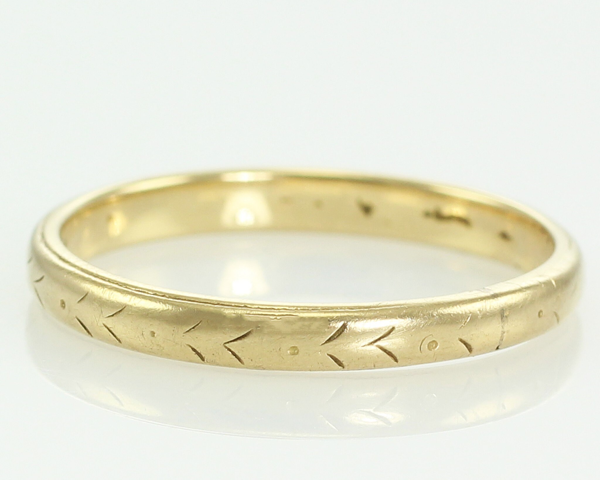 Art Deco 18K Wedding Band - Art Deco Wedding Ring - Vintage Yellow Gold Art Deco 18K Wedding Band - Art Deco Wedding Ring - Vintage Yellow Gold