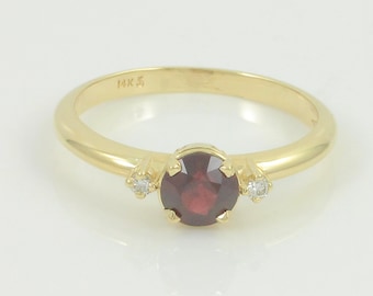 Vintage 14K Ruby Diamond Ring, 1980s 14K Ruby Diamond Engagement Ring, 14K July Birthstone Ring, Stuller 14K Ruby Ring, Vintage Jewelry