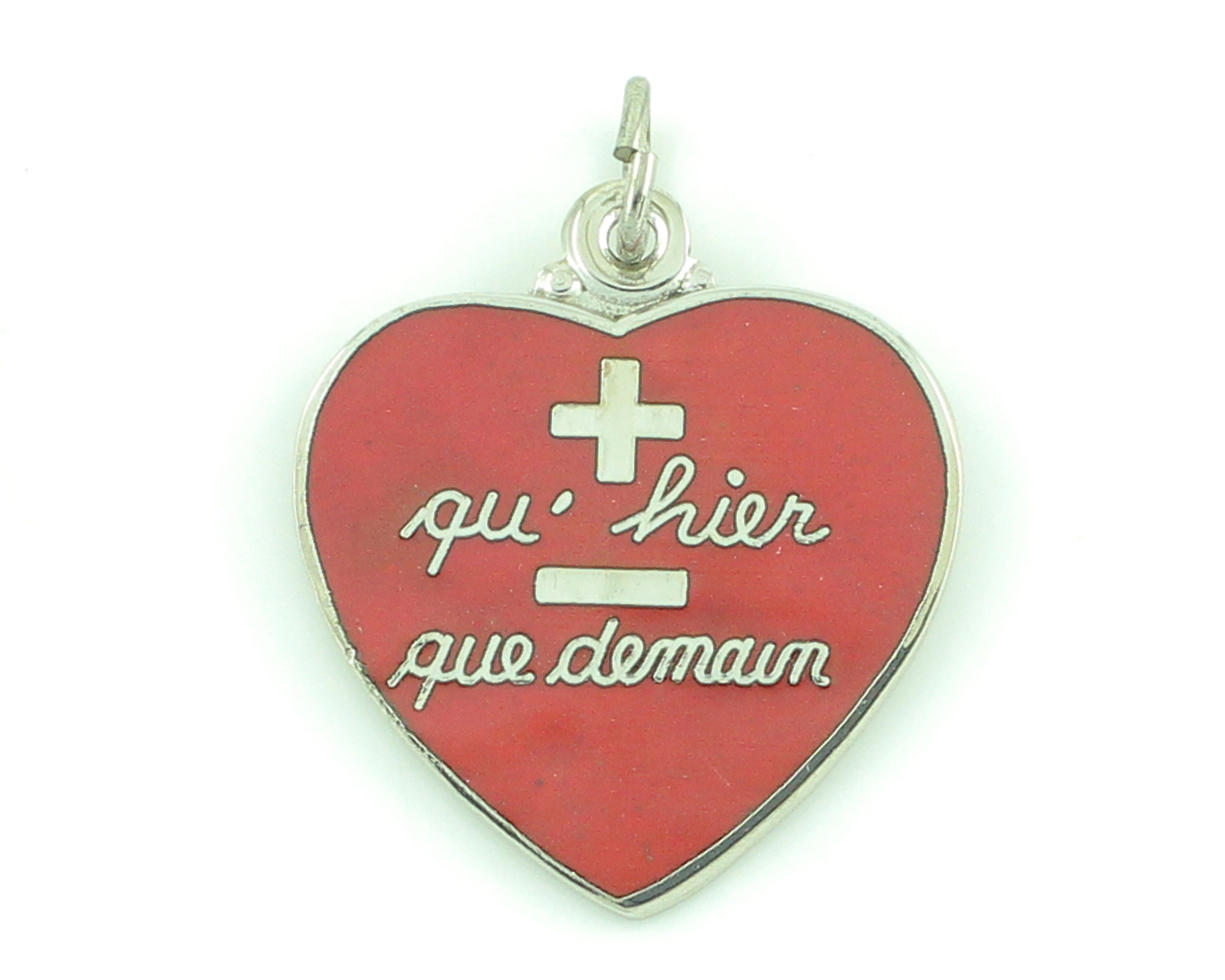 Je T'aime Plus Qu'hier Moins Que Demain Signification French Love Charm - Je t'aime plus qu'hier, moins que demain - Sterling