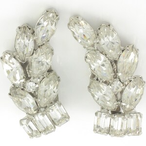 Vintage Weiss Rhinestone Earrings, Large Weiss Rhinestone Heart