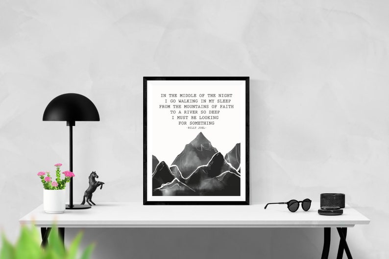 Quote Typography Art Home Decor Typography Poster River of Dreams Printable Wall Art Billy Joel Lyrics