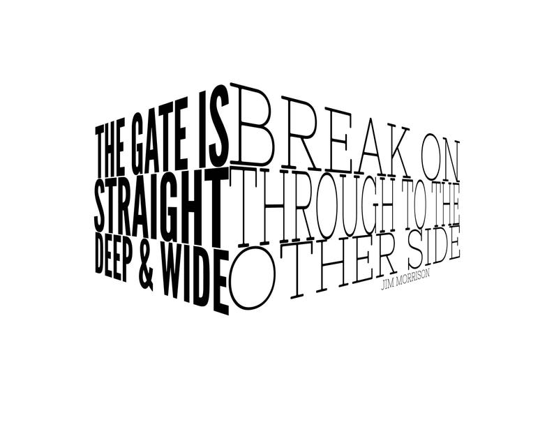 The Doors Break On Through Lyrics Printable Wall Art Etsy