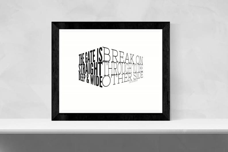 The Doors Break On Through Lyrics Printable Wall Art Etsy