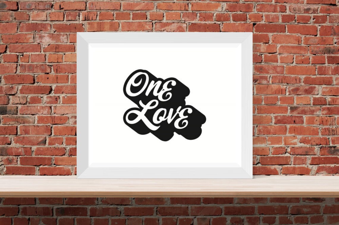 Bob Marley One Love Printable Wall Art Typography Poster | Etsy