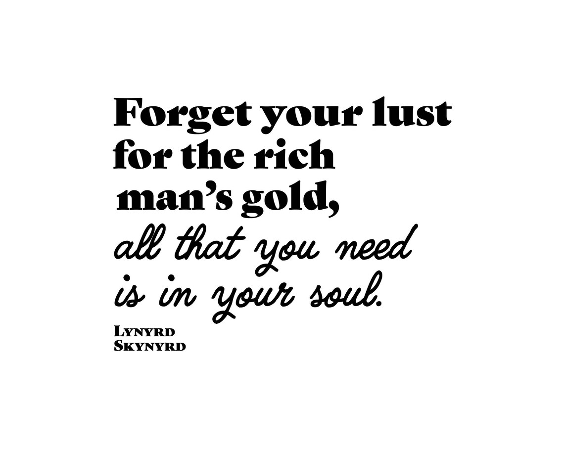 Lynyrd Skynyrd Simple Man Lyrics Printable Wall Art Etsy