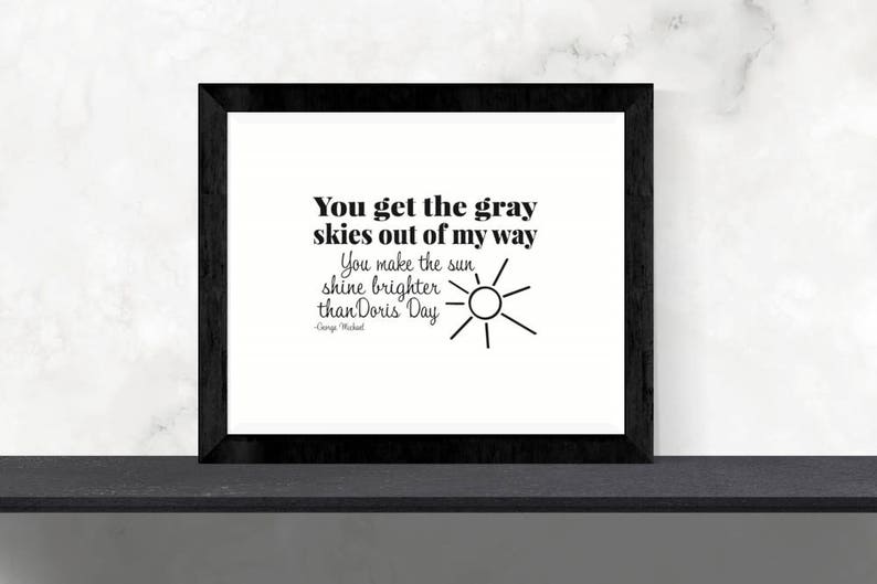Wake Me Up George Michael Lyrics Printable Wall Art | Etsy