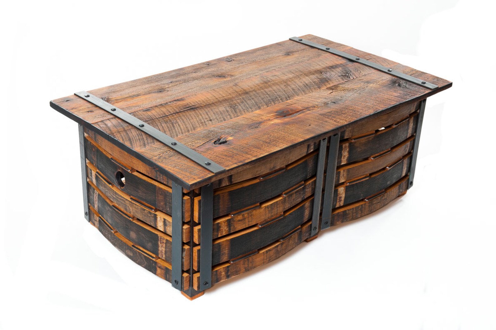 Wine Barrel Coffee Table With Storage - Etsy