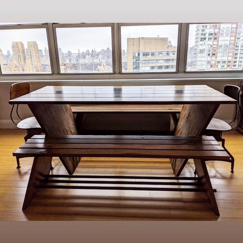 Industrial Farmhouse Dining Set Etsy