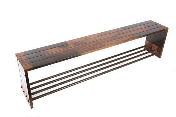 Modern Bench Steel And Wood Industrial Modern Shoe Storage Bench