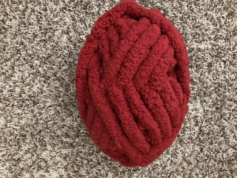 Red chunky knit blanket Etsy