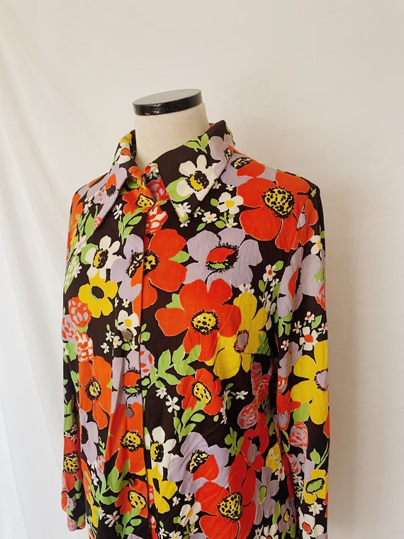 70’s Floral Print Disco Shirt