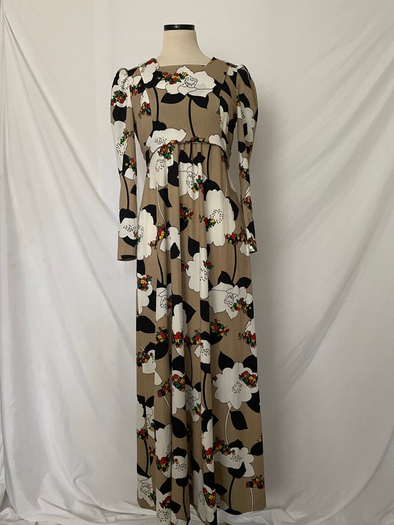 60s/70s Floral Maxi Dress - image 3