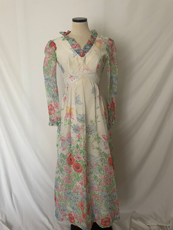 Floral Coral Watercolour Dress- 1 M left