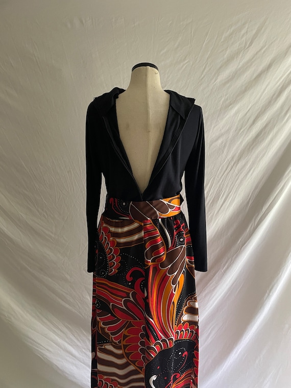 Dreamy Pink 70s Psychedelic Maxi Dress
