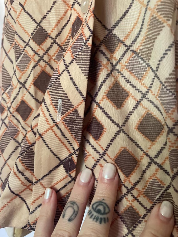 70’s Plaid Print Disco Shirt - image 4