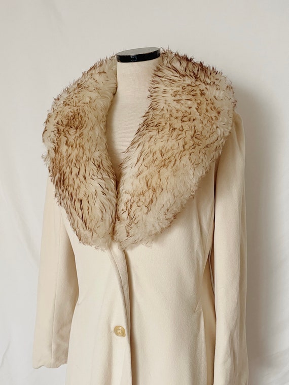 60’s Cream Faux Fur Duster Coat