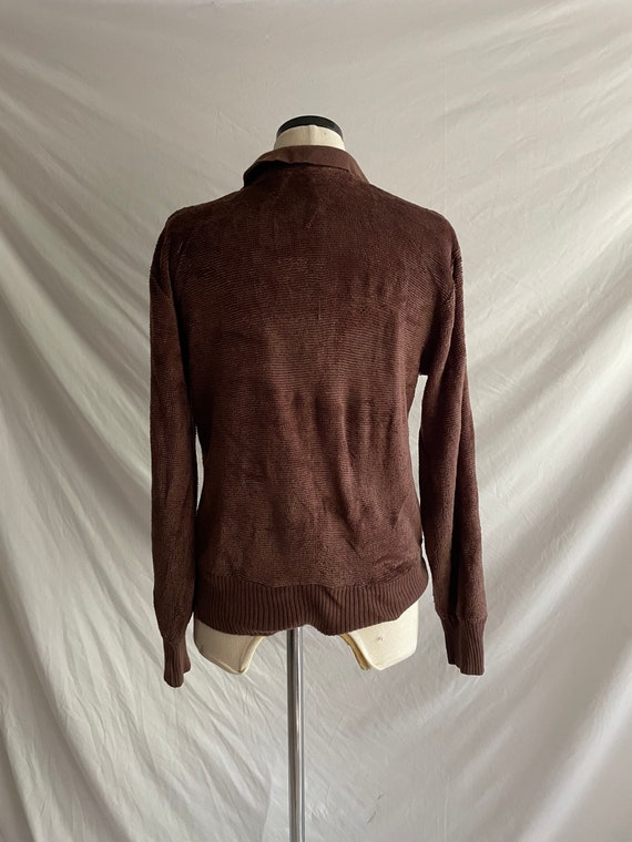 Vintage Chocolate Chenille Sweater - image 3