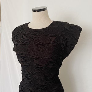80’s Ruched Black Mini Dress