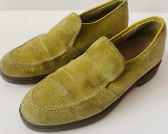 Vintage Green Suede Loafers by Hush Puppies