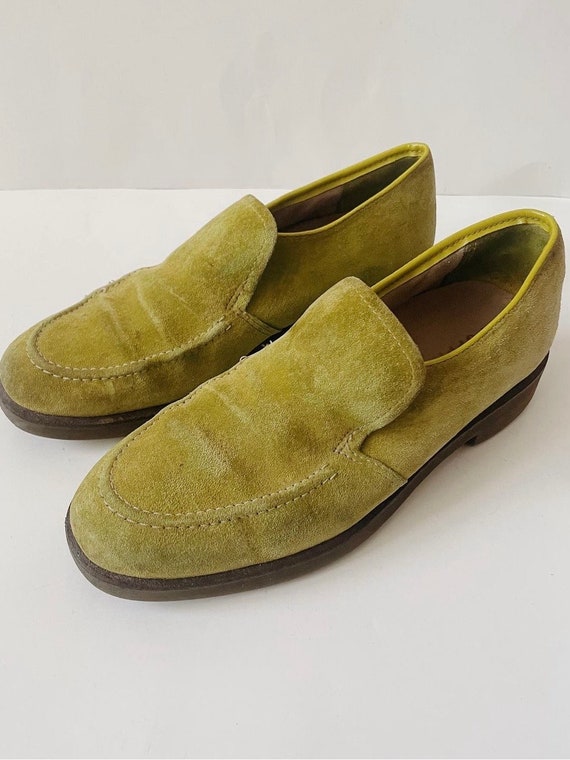 Vintage Green Suede Loafers by Hush Puppies