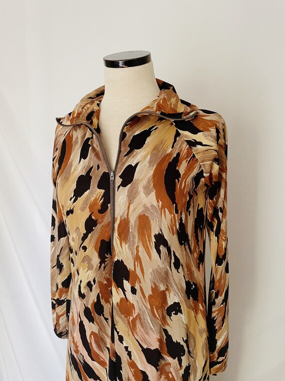 Yellow Abstract Print Kaftan Maxi Dress