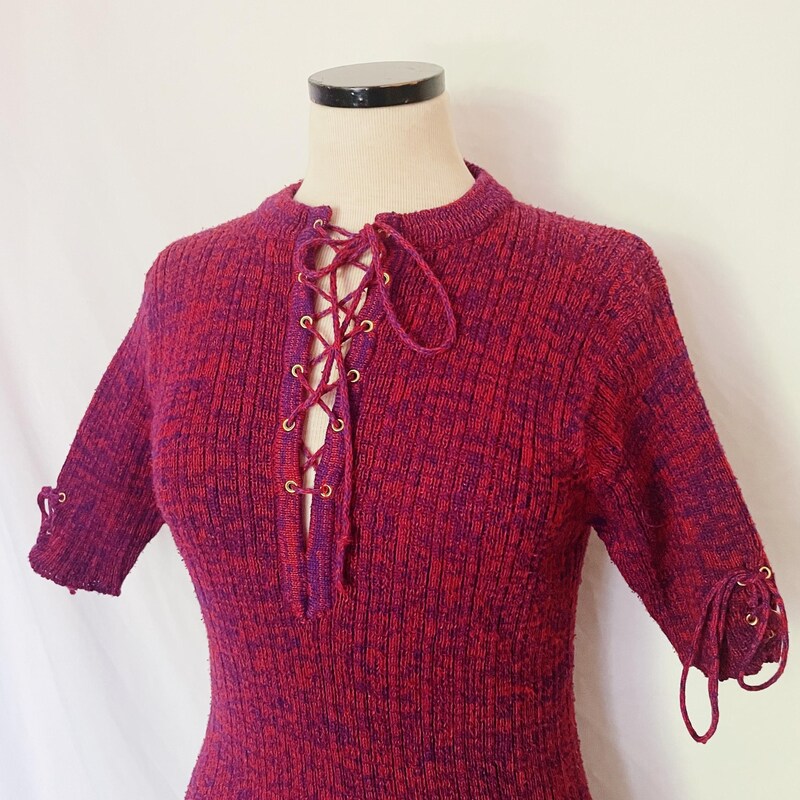 Purple Space Dye Sweater For Trendy Looks