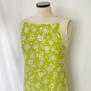 60’s Green Floral Dress