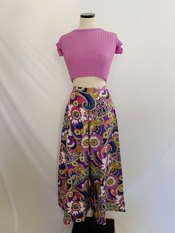 70’s Printed Palazzo Pant - image 2