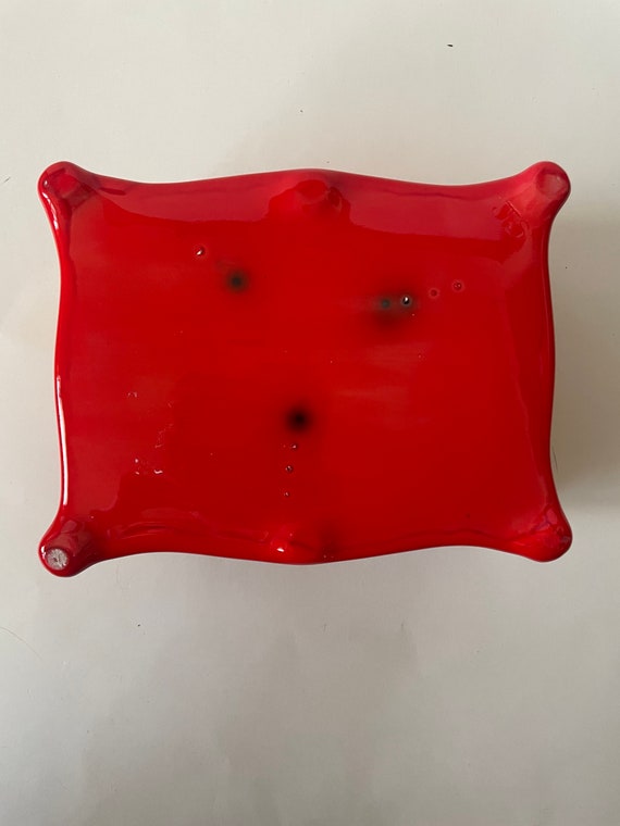 Vintage Red Ceramic Stash Box - image 5