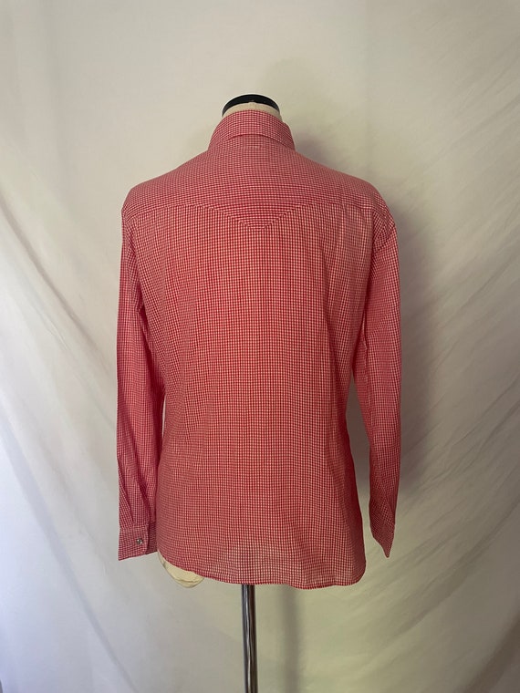 70’s Red Gingham Pattern Button Down by Karman - image 3