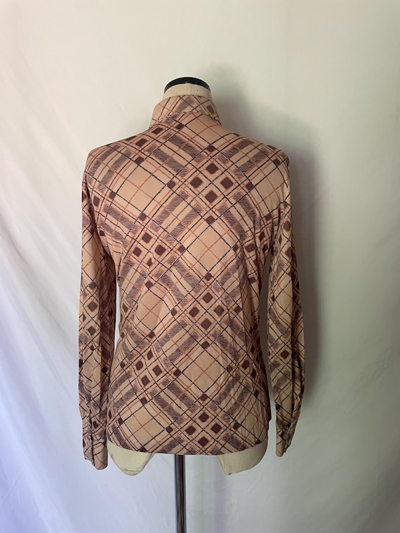 70’s Plaid Print Disco Shirt - image 3