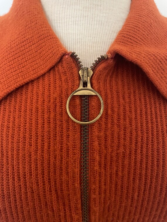 70’s Orange O-Ring Zip Sweater by Sears - image 4