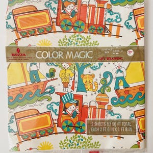 Vintage Boat/Train Print Gift Wrap