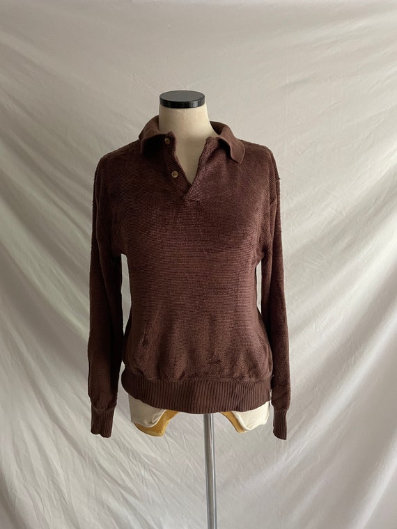 Vintage Chocolate Chenille Sweater - image 2