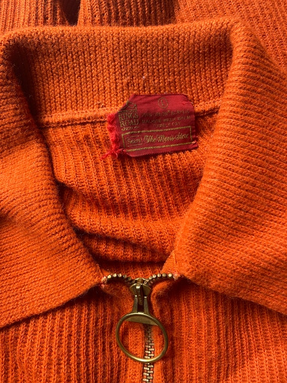 70’s Orange O-Ring Zip Sweater by Sears - image 6
