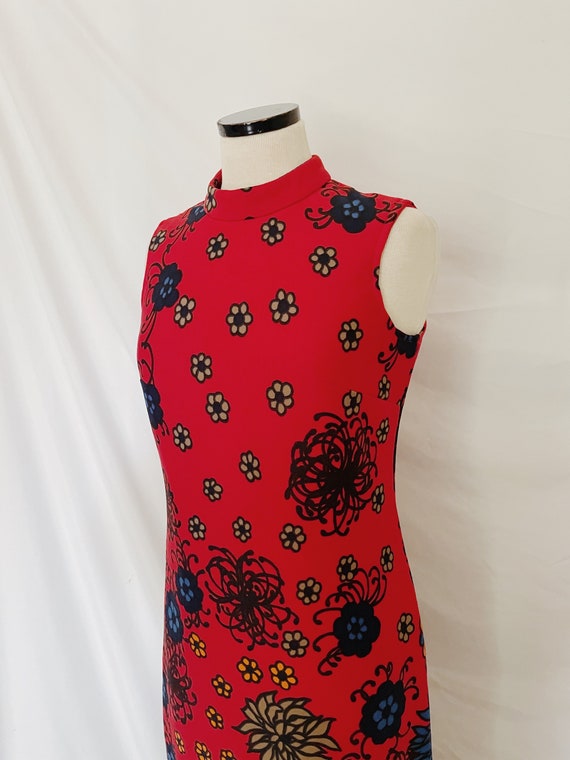 Vintage Red Floral Maxi Dress