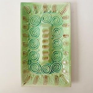 Vintage MCM Mint Green Swirl Ceramic Ashtray